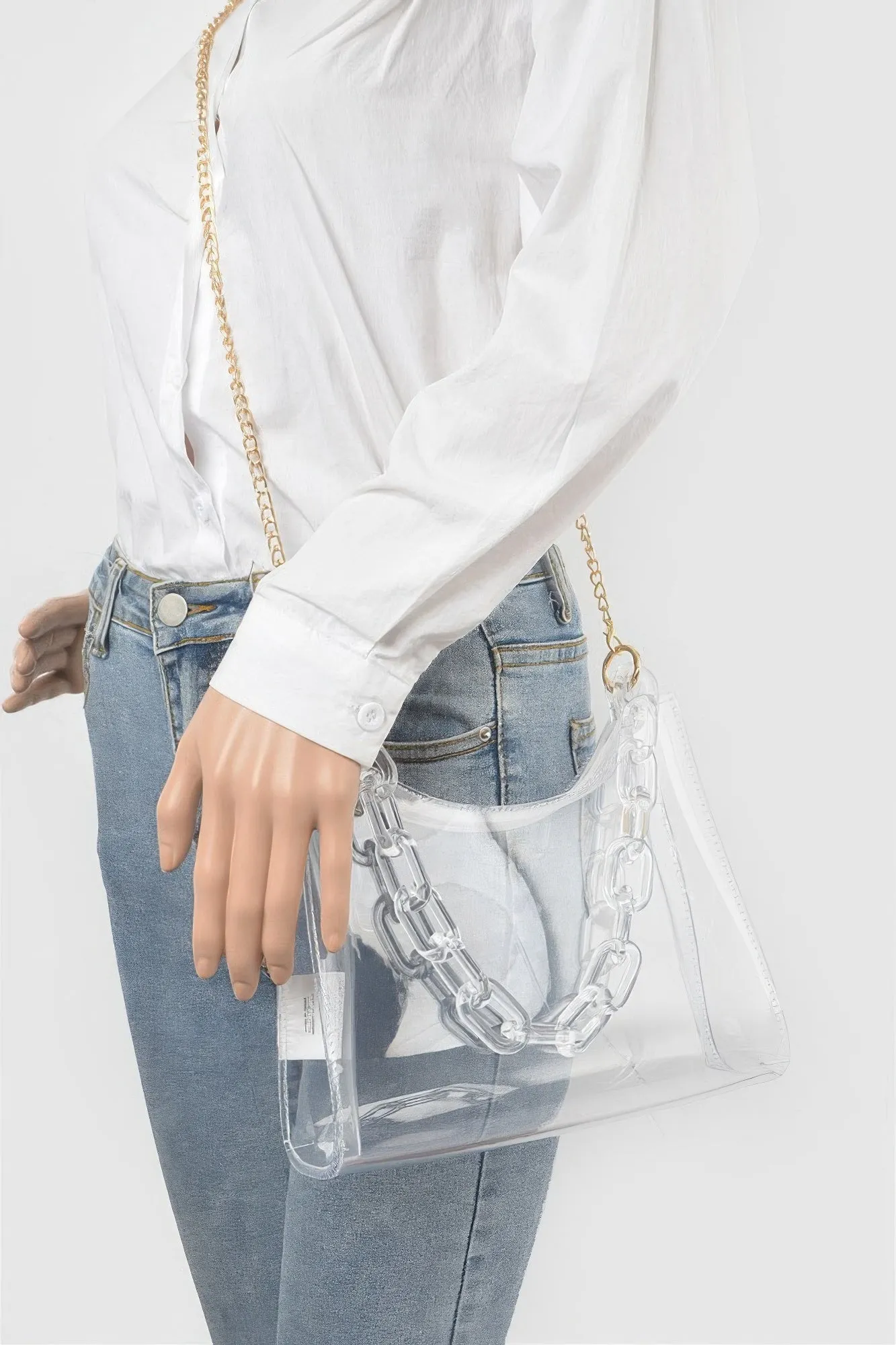 Transparent Chain Shoulder Bag